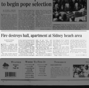 Fire Destroys Hall, Apartment at Sidney Beach Area