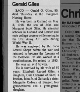 Obituary for Gerald Giles